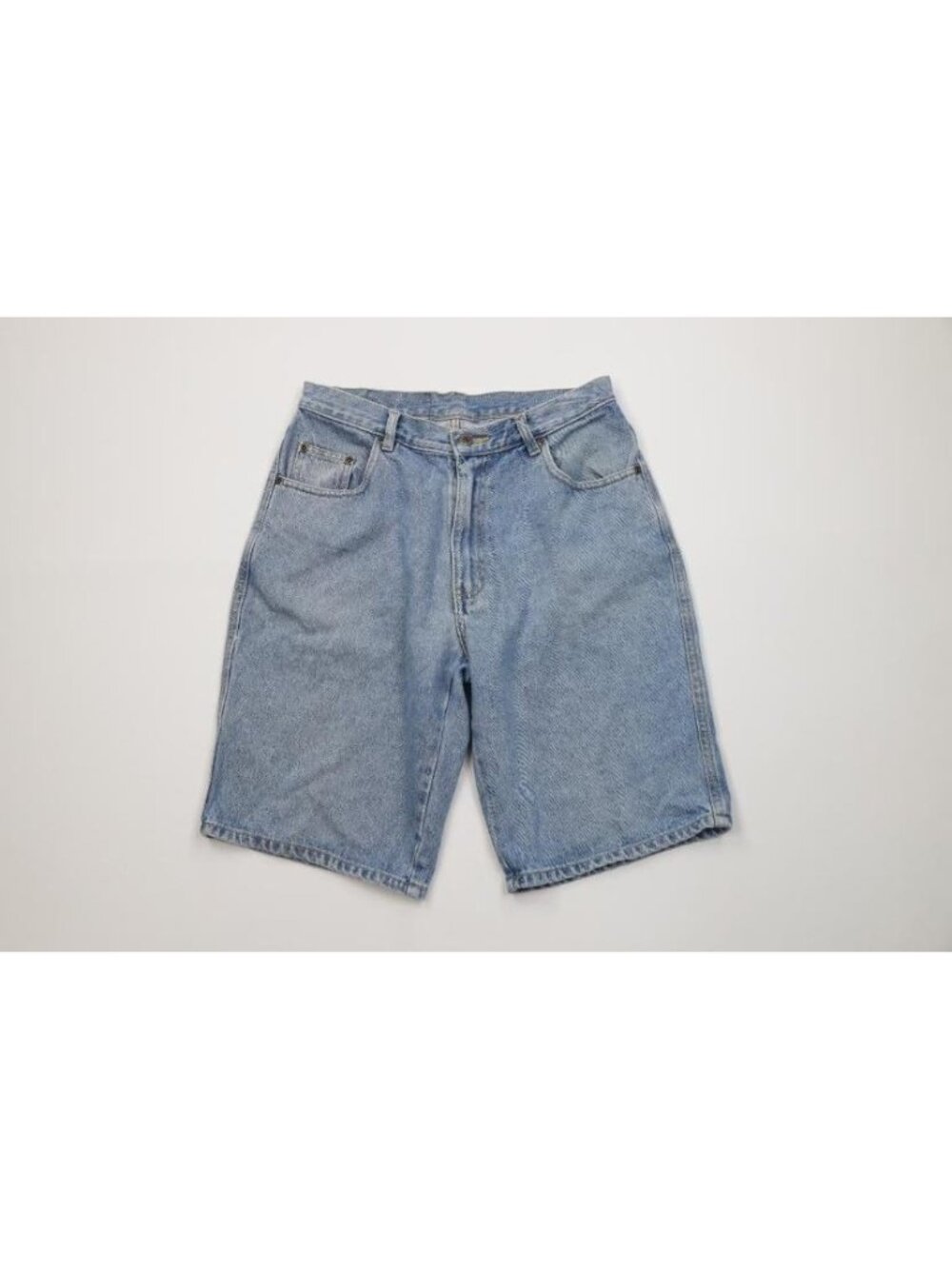 Vintage 90s Streetwear Mens 30 Faded Baggy Denim Jean Shorts Jorts Blue Cotton